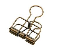 20 clips para carpeta, clips de metal medianos de bronce, abrazaderas de papel para suministros de oficina, escuela, organización de documentos personales