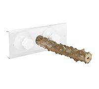 20 cm große Duschstange für Haustiere, Sitzstange für Papageien mit doppelten Saugnäpfen, natürliche Holzstange Zum Baden und Sonnenbaden, tragbarer Acryl- und