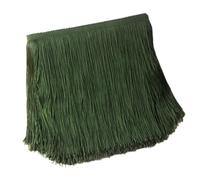 20 cm x 1 m de ancho, borla de danza, flecos sedosos, flecos, cinta decorativa para costura, para vestidos latinos, lencería, color verde militar