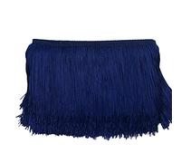 20 cm x 4 m Flecos Borte Cinta Decorativa Danza Flecos De Seda Borla Cintas Para Coser, Manualidades, Ropa, Lencería, Disfraces, Cortinas, Decoración, Azul Marino