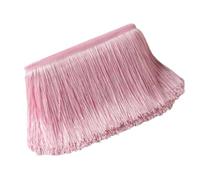 20 cm x 5 m de ancho, borla de danza, flecos de baile, flecos sedosos, cinta decorativa con flecos para coser, para vestidos latinos, lencería, cortinas, color rosa