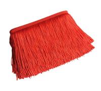 20 cm x 5 m de ancho, borla de danza, flecos de baile, flecos sedosos, cinta decorativa con flecos para coser, para vestidos latinos, lencería, color rojo A