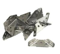 20 códigos de esquina de acero inoxidable, con 140 tornillos, 1 destornillador de cabeza doble, soporte de esquina de madera, conector de esquina para muebles, conector universal de esquina de acero