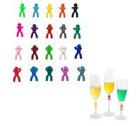 20 Colores Marcadores de Copas de Vino Identificador de Vasos Marcador de Silicona de Taza Identificación de Vidrio Reutilizable Anillos Marcadores Copas Bebidas Cócteles Champán