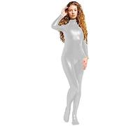 20 Colores Mujeres Bailando Unitard Footed Cosplay Catsuit,Plata,3X-Grande
