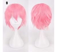 20 colores pelucas universales cortas de 30 cm negro blanco rosa naranja púrpura púrpura resistente al calor pelo fiesta de disfraces cosplay peluca + redecilla para el cabello K049-9