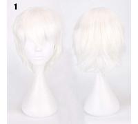 20 colores pelucas universales cortas de 30 cm negro blanco rosa naranja púrpura púrpura resistente al calor pelo fiesta de disfraces cosplay peluca + redecilla para el cabello K049-1
