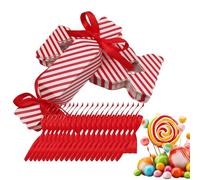 20 Colorful Twill Candy Boxes with 40 Ribbons, Christmas Festival Packaging, Perfect for Wedding Favors, Holiday Treats, and Snack Containers and Special Events