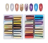20 Colors Metallic Foil Transferencia de Uñas EBANKU Foil para Uñas Nail Art Foil Transfer Stickers para Decoración de Uñas Manicura DIY