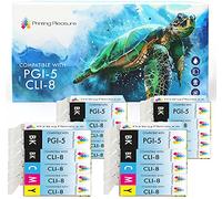 20 Compatibles PGI-5 CLI-8 Cartuchos de Tinta para Canon Pixma MP500 MP530 MP600 MP600R MP610 MP800 MP800R MP810 MP830 MP950 MP960 MP970 iP4200 iP4300 iP4500 iP5200 iP5200R iP5300 - Alta Capacidad