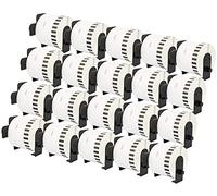 20 Compatibles Rollos DK44205 DK-44205 62mm x 30,48m Etiquetas continuas removibles para Brother P-Touch QL-500 QL-550 QL-560 QL-570 QL-700 QL-720NW QL-800 QL-810W QL-820NWB QL-1050 QL-1100 QL-1110NWB