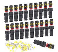 20 Conector Electrico Impermeable, Coche Impermeable Cable Eléctrico Conector Set, 2 Pin Coche Coche Impermeable Cable Eléctrico Conector Set, para Automóviles, Moto, Barcos, Camiones