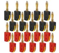 20 conectores banana de 4 mm, 32 A, chapados en oro, convertidor para cables de altavoz, receptores AV, equipos estéreo Hi-Fi, color rojo y negro