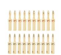 20 Conectores Banana de 4 mm con Conector Chapado en Oro de 24 Quilates y Bloqueo de Tornillo, adecuados for Sistemas de, Conexiones de Altavoces amplificadores(Fx20)