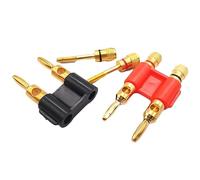 20 Conectores Banana Dobles de 4 mm, Conector de Cable de Prueba con Cabezal de Linterna sin Soldadura y Conector de Terminal, Doble chapada en Oro.(Red 20Pcs)
