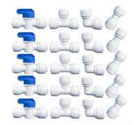 20 conectores de ajuste a presión de 3/8 pulgadas para unidades de ósmosis inversa, accesorios de codo de plástico para fontanería, instalación de herramientas con tecnología de sellado reutilizable