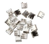 20 conectores hembra USB tipo A de 4 pines DIP en ángulo recto