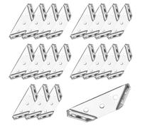 20 conectores universales de acero inoxidable para esquina de muebles, soportes de esquina de muebles, soportes angulares plateados para muebles de madera, gabinetes, mesas de pared