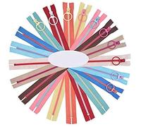 20 cremalleras de resina, cremallera de anillo de colores, para prendas de costura a medida (35 cm)