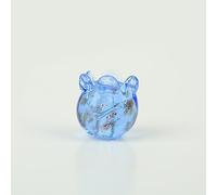 20 cuentas de cristal con flores para manualidades, colgantes, cuentas espaciadoras sueltas, suministros para hacer joyas (azul, 9 x 10 mm)