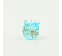 20 cuentas de cristal con flores para manualidades, colgantes, cuentas espaciadoras sueltas, suministros para hacer joyas (azul claro, 9 x 10 mm)