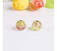 20 cuentas espaciadoras redondas de cristal de arena dorada de 12 mm, cuentas sueltas de cristal para manualidades, pulseras, fabricación de joyas (8 12 mm)