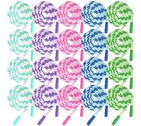 20 cuerdas de saltar para adultos y niños, 2,8 m de longitud ajustable, coloridas cuerdas de saltar de perlas para hombres y mujeres, fitness, entrenamiento, entrenamiento, pérdida de peso