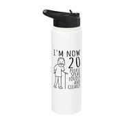 20 cumpleaños para él/hombres | Ahora tengo 20 años | 20 BDay Stainless Steel Insulated Water Bottle