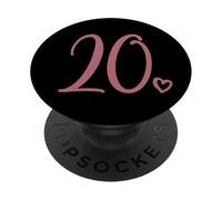 20 cumpleaños para Mujeres, Veinte Lindos números 20 años PopSockets PopGrip Adhesivo