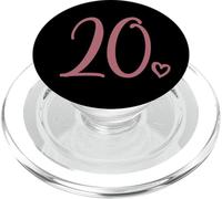 20 cumpleaños para Mujeres, Veinte Lindos números 20 años PopSockets PopGrip para MagSafe