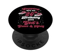 20 Cumpleaños Queen Stepping God'S Grace Mercy 20 Years Old PopSockets PopGrip Adhesivo