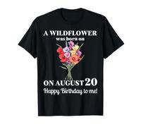 20 de agosto Nacimiento Flor Gladiolo Y Amapola Cumpleaños de agosto Camiseta
