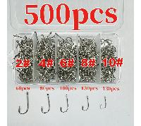 20% de Crazy Grab Juego para de 500pcs Anzuelos de Punta con Anillo Anti-Desprendimiento/ Completo 2/4/6/8/10 para Pesca y /Resistente al y a la Oxidación