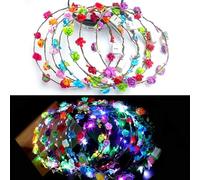 20 diademas LED con diseño de flores, corona de flores coloridas, accesorio para el pelo LED, con 3 modos de iluminación, guirnalda de flores iluminada para bodas, fiestas, festivales y cumpleaños