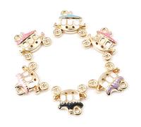 20 dijes esmaltados de la colección de cuentos de hadas de metal dorado para hacer collares, accesorios de joyería, 16 mm x 15 mm, diseño profesional