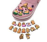 20 dijes para zapatos de Capibara, dijes de cocodrilo de Capybara para decoración de zapatillas, bonitos zapatos de dibujos animados, hebilla, accesorios interesantes para bricolaje, talla única