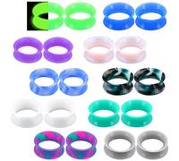 20 dilatadores de silicona para oreja, dilatadores de carne, expansores de oreja, expansores de doble acampanado, piercing de oreja