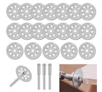20 discos de corte de diamante de 22 mm, discos de corte de diamante para Dremel, con 4 mandriles de 3 mm, adecuados para cortar piedra, vidrio, azulejos