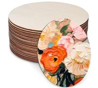 20 Discos Redondos de Madera Natural para Manualidades - 20 x 20 cm, 3 mm de Grosor - Placas de Contrachapado Sin Tratar