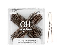 ¡20% DTO! Oh My Hair Caja 50 Horquillas de Moño Pelo Castaño