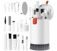 20 en 1 Keyboard Cleaning Brush Kit - Cepillo Limpiador de Teclado Herramienta de Limpieza Auriculares Extractor de Teclas Multifunción Extractor de Polvo para Laptop Auriculares, Blanco Marfil