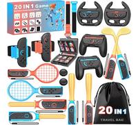 20 en 1 Switch 2 accesorios deportivos, paquete de accesorios deportivos familiares para Nintendo Switch 2 juegos, incluye correa para piernas, palos de golf, correas de voleibol de fútbol, raquetas