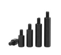 20 espaciadores macho a hembra M3/L+6 M4/L+, tuerca hexagonal larga, separadores hexagonales de PCB acero negro, pernos(Male-female/7mm,M3 20pcs)