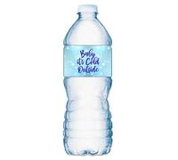 20 etiquetas para botella de agua de bebé con texto en inglés"Baby Its Cold Outside", juego de 20 envoltorios impermeables para botellas de agua, color azul
