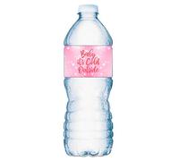 20 etiquetas para botella de agua para bebé con texto en inglés"Baby Its Cold Outside", juego de 20 envoltorios impermeables para botellas de agua, color rosa