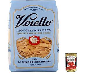 20 fideos Voiello Pasta Mezze Penne Rigate 100% italiana N 154 500 g + Polpa Gourmet Italiano 400 g