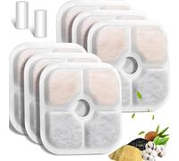 20 filtros para fuente para gatos compatibles con fuentes Catit Pixi (2,5 L) - Triple sistema de filtro con resina y carbón activo, filtro de repuesto para fuente de agua para gatos, incluye 4