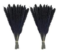 20 flores secas de hierba de las pampas de color negro natural de 45 cm, decoración de boda, fiesta, granja, decoración bohemia, ramo de juncos, plantas artificiales para decoración, color negro