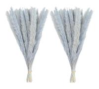 20 flores secas de hierba de las pampas de color negro natural de 45 cm, decoración de boda, fiesta, granja, decoración bohemia, plantas artificiales para decoración, color gris