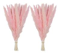 20 flores secas de hierba de las pampas negras naturales de 45 cm, decoración de boda, fiesta, granja, decoración bohemia, ramo de cañas artificiales para decoración, color rosa